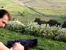 A Lucky Hung Stud Gets A Chance To Bang A Skinny Blonde In The Field