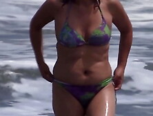 Beautiful 59-Year-Old Mature Latina Puts On A Bikini To Show Off On The Beach