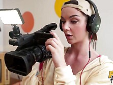 Fake Hostel - News reporters trying to get a hot scoup end up in large bazookas three-some starring Black Mystique and Lady Gang