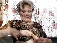 Granny enjoys her dildo!