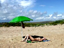 Bare Nymph Agnes Gets Her Precious Butt Overspread In Beach Sand!