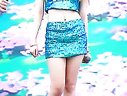 Girl in short skirt dancing