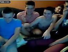 Group Young Friends For Fun Jerking On Chat