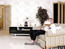 TUTOR4K.  Student brings chemistry tutor a cake and fucks her instead