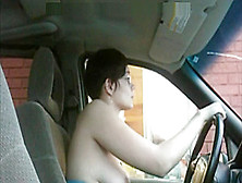 Woman Showing Her Tits In A Drive Through