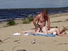 Mommy With A Big Ass Fucked In All Holes On The Beach 2