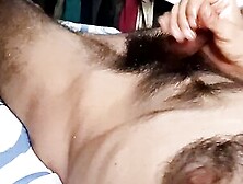 Shiny & Hairy Dick Full Of Oil Cumming A Lot On Lumberjarck Body Full Of Semen