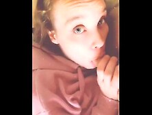 Teen Princess gives Suck Job while soaking wet
