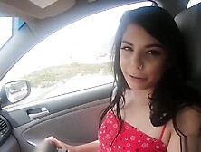 Thick Ass Brunette Tries on Bikinis And Picks Up A Guy at The Beach