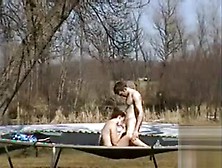 Pounding My Girlfriend On The Trampoline