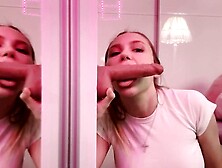 Schoolgirl fails her exam and gets punished with a blowjob and deep self-pleasure