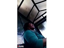 Black MILF Dickflashed At Bus Stop