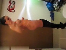 Sexy GF dancing in fishnets