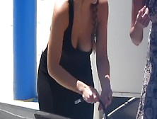 No Underwear No Bra Attractive Bitch In Public