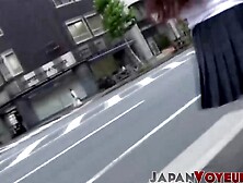 Wind Blows Up Skirt of Sexy JAV Babe in Public - homemade
