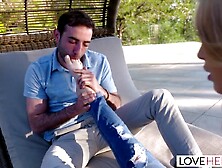 LoveHerFeet - Breathtaking Teen Gives A Slippery Footjob With Her Small Feet.