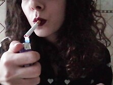 Huge Lips Slut Smoking Two Cigs/inhales/kisses