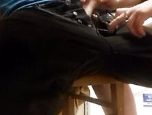 Handjob And Blowjob Under The Table At Popeyes