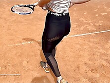 Tennis bitch in Nike Pro dryhumping after match