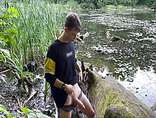 Naughty Teen Boy Jerking Off In Public Park