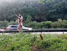 Caught Naked Flashing Cars In The Cold