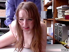 Shoplifter teen with small tits and pretty face fucked