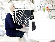 Sleazy harlot teen Sammie Daniels riding her teachers dong