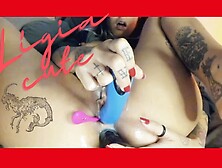 Ligiacute use G spot toy, bullet and a dildo on her cutie tight asshole, a triple sexy play