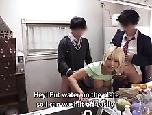 English Subbed Cooking,  Laundry,  Sexual Relief.  A Busty Blonde Gal Mom Living A Morning Life Of Continuous Sex With Her 10 Step