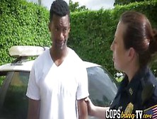 Tattooed Cop And Hot Blondie Milf Enjoy Fucking Black Dudes At The Hood Just For Their Black Cocks