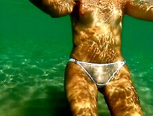 My Wife In Tiny Transparent Bikini Underwater