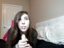 Braces Teen Sucks and Rides Dildo