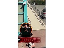 slut CAUGHT bating outdoors