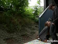 Slutty Milf Susi Carries Mattress For Public Bondage Sex And Blowjobs On City Streets