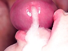 Ultra Close Up Spunk In Her Mouth! She Lazy Teases Schlong With Lips And Tongue,  All Face Covered In Spunk