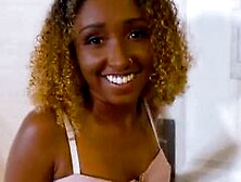 Drilling Super Curly Ebony Amateur Teen On Pov Video