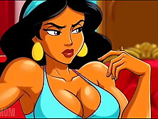 Aladdin and Princess Jasmine make Shameful Wishes to the Genie.  Anime Porn Parody.