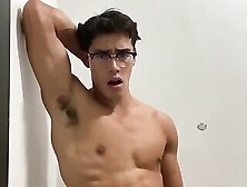 Sexy Nerd Jerks Off In The Shower