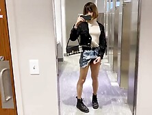 Crossdresser Exhibitionism - Bathroom Masturbation