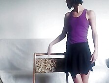 Hot and horny skinny girl sexy dance strip dance