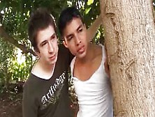 Latinos Outdoor Bareback Threesome