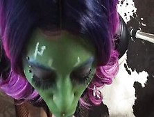 Gamora Gags On Quills Dick : Cosplay Facefuck,  Deeply Throatfuck