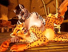Cheetah lady has lesbo sex with her furry friend in sexy Naughty Life sex