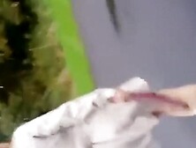 Wife spreads her ass under a coat