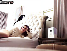 Busty red-head MILF assfucked at home by gigantic white prick boyfriend