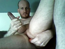 Ugly Dumbfuck Inserting A Carrot In His Ass And Then Sucking On It + Ejaculation