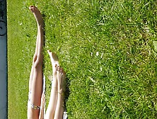 Two Little Girls Barefoot