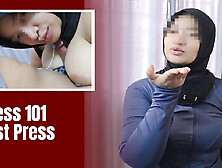 Hijab College Girl Give Tits Fuck to Unknown Guy Who Peek Her Training