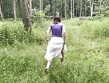 Outdoors 'I bet you'd like to fuck me'.  Dancing with a dress.