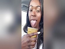 Nut In Her Mouf